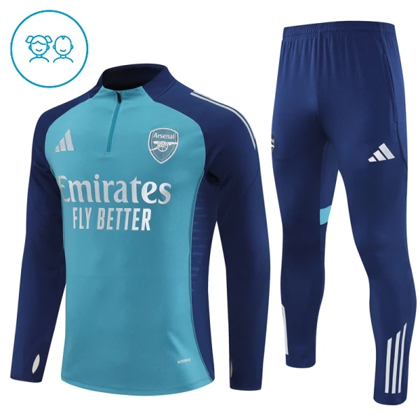 Conjunto de Sudadera 1/4 Zip Arsenal 2025/2026 Niño Azul Conjunto de Sudadera 1/4 Zip Arsenal 2025/2026 Niño Azul