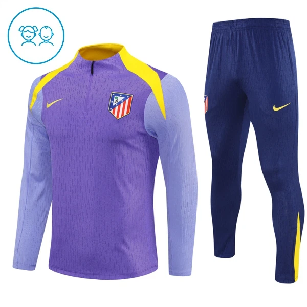 Conjunto de Sudadera 1/4 Zip Atlético Madrid 2025/2026 Niño Morado
