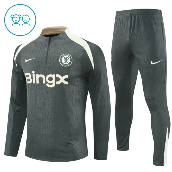 Conjunto de Sudadera 1/4 Zip Chelsea 2025/2026 Niño Gris