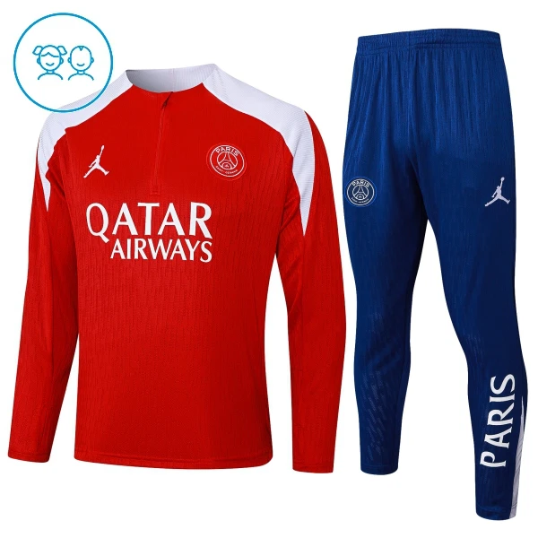 Conjunto de Sudadera 1/4 Zip PSG 2025/2026 Niño Rojo