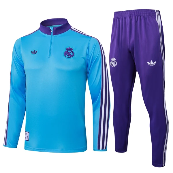 Conjunto de Sudadera 1/4 Zip Real Madrid 2025/2026 Azul