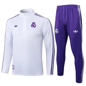 Conjunto de Sudadera 1/4 Zip Real Madrid 2025/2026 Blanco