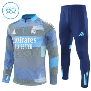 Conjunto de Sudadera 1/4 Zip Real Madrid 2025/2026 Niño Azul