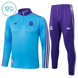 Conjunto de Sudadera 1/4 Zip Real Madrid 2025/2026 Niño Azul