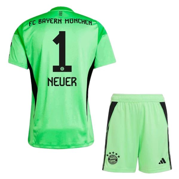 Conjunto FC Bayern Múnich Manuel Neuer 1 Portero 2025/2026 Niño Verde