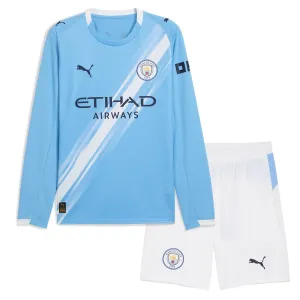 Conjunto Manchester City Local 2025/2026 Niño Manga Larga