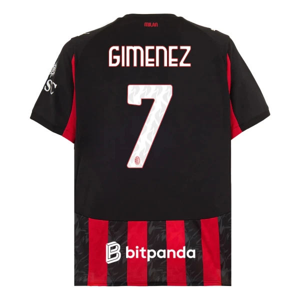 Camiseta AC Milan Santiago Gimenez 7 Local 2025/2026
