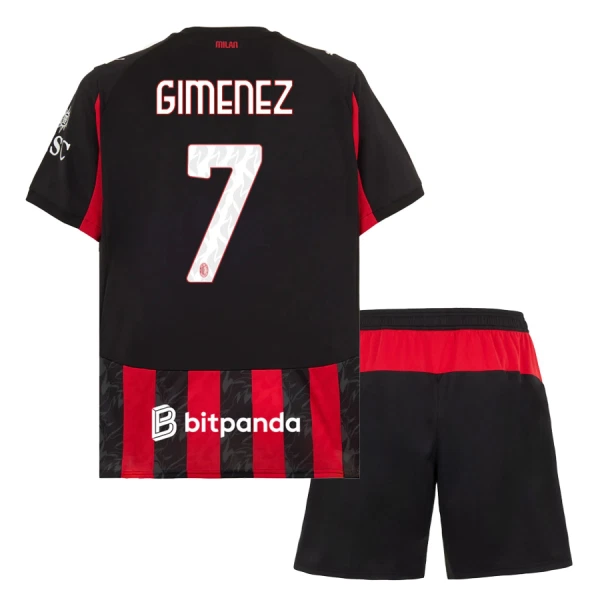 Conjunto AC Milan Santiago Gimenez 7 Local 2025/2026 Niño