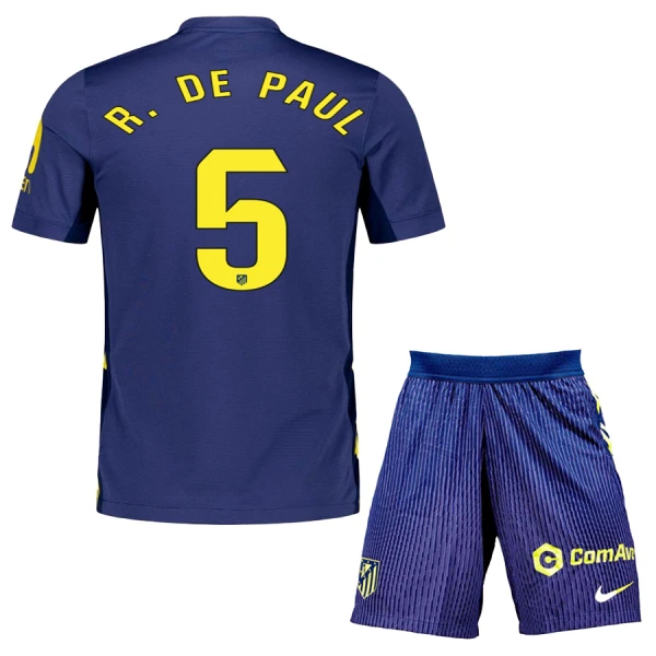 Conjunto Atlético Madrid R. de Paul 5 Visitante 2025/2026 Niño