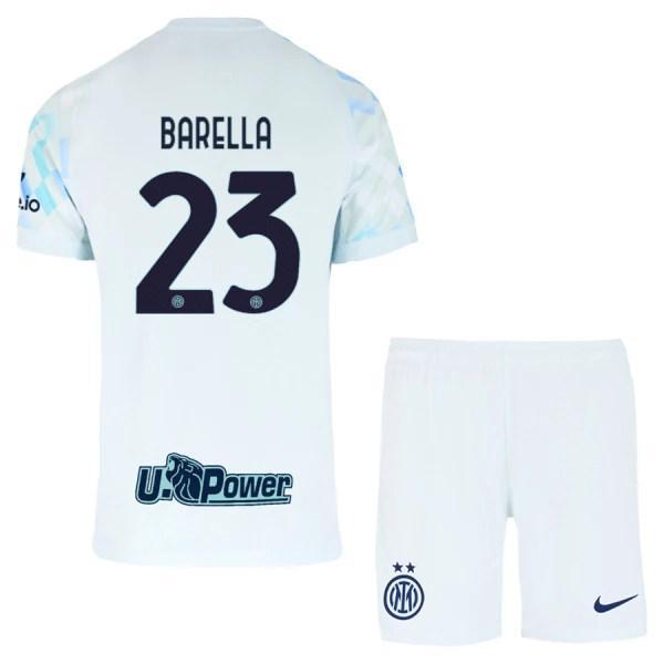 Conjunto Inter de Milán Nicolò Barella 23 Visitante 2025/2026 Niño