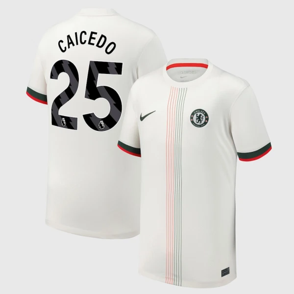 Camiseta Chelsea Moisés Caicedo 25 Visitante 2025/2026