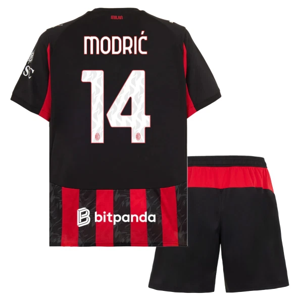 Conjunto AC Milan Luka Modrić 14 Local 2025/2026 Niño
