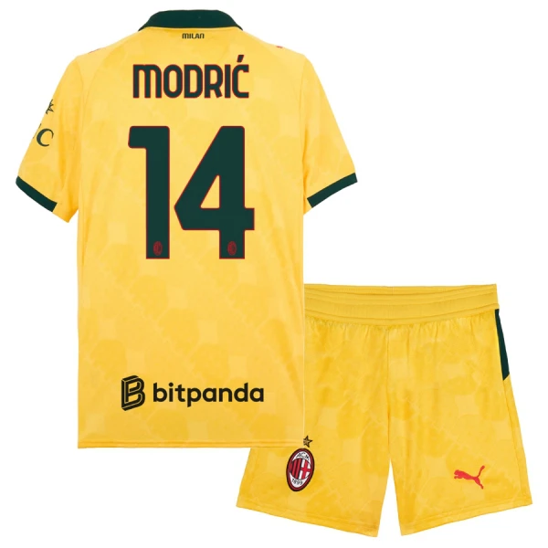Conjunto AC Milan Luka Modrić 14 Tercera Equipación 2025/2026 Niño