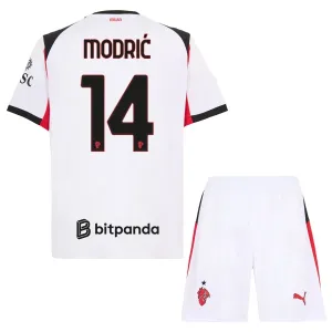 Conjunto AC Milan Luka Modrić 14 Visitante 2025/2026 Niño