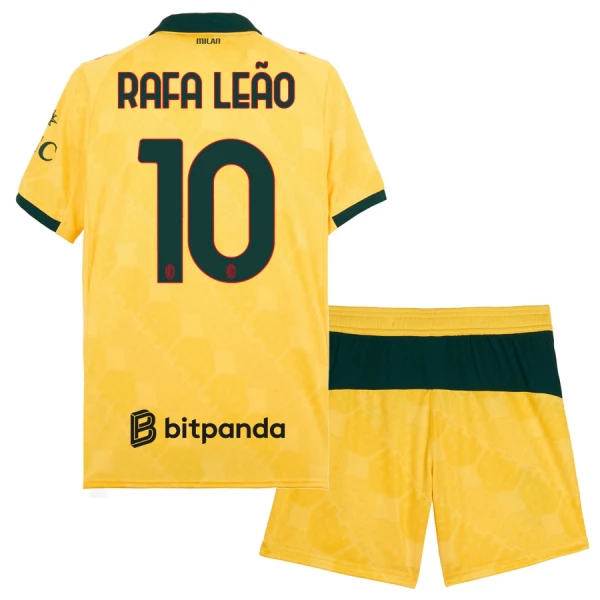Conjunto AC Milan Rafael Leão 10 Tercera Equipación 2025/2026 Niño