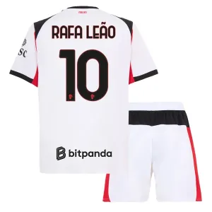 Conjunto AC Milan Rafael Leão 10 Visitante 2025/2026 Niño