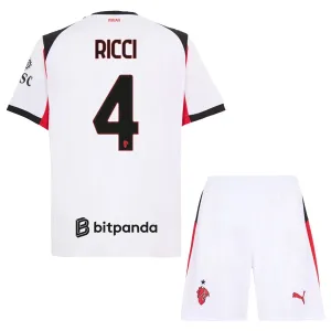 Conjunto AC Milan Ricci 4 Visitante 2025/2026 Niño
