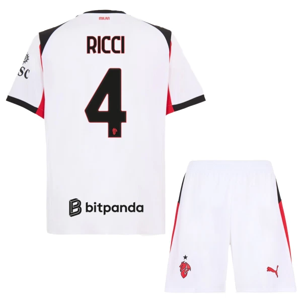 Conjunto AC Milan Ricci 4 Visitante 2025/2026 Niño