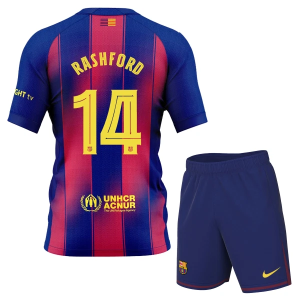 Conjunto FC Barcelona Marcus Rashford 14 Tercera Equipación 2025/2026 Niño