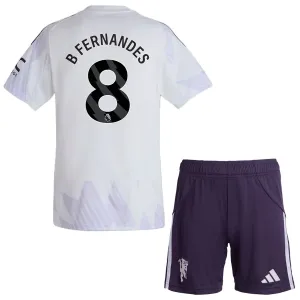 Conjunto Manchester United Bruno Fernandes 8 Visitante 2025/2026 Niño