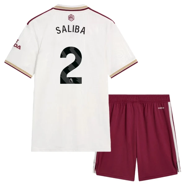 Conjunto Arsenal William Saliba 2 Tercera Equipación 2025/2026 Niño