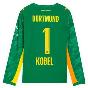 Camiseta Borussia Dortmund Gregor Kobel 1 Portero 2025/2026 Verde Manga Larga
