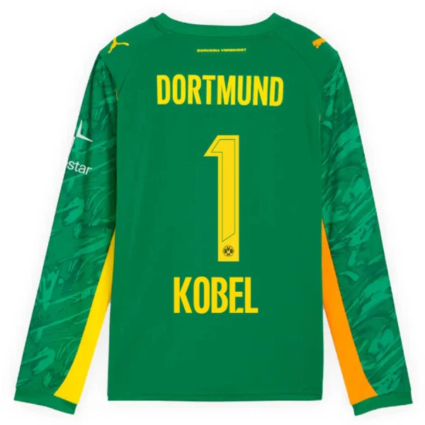 Camiseta Borussia Dortmund Gregor Kobel 1 Portero 2025/2026 Verde Manga Larga