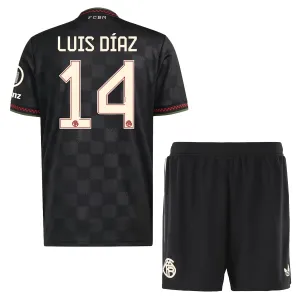 Conjunto FC Bayern Múnich Luis Díaz 14 Tercera Equipación 2025/2026 Niño