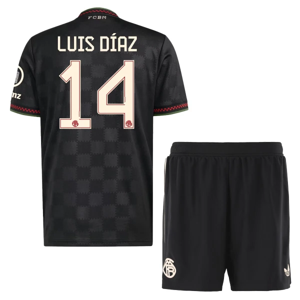 Conjunto FC Bayern Múnich Luis Díaz 14 Tercera Equipación 2025/2026 Niño