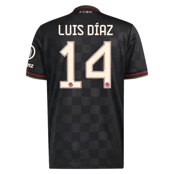 Conjunto FC Bayern Múnich Luis Díaz 14 Tercera Equipación 2025/2026 Niño