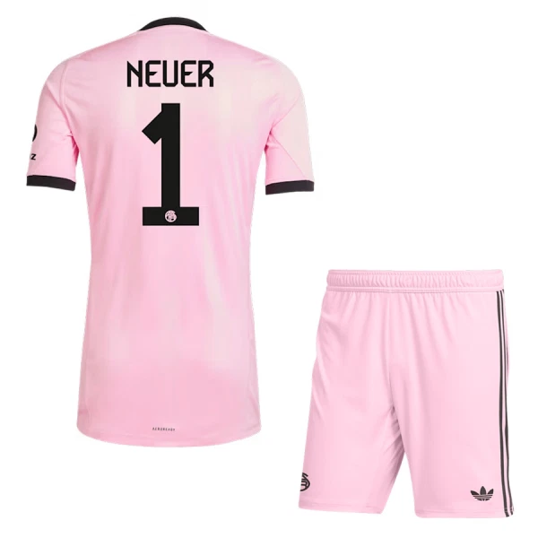 Conjunto FC Bayern Múnich Manuel Neuer 1 Portero 2025/2026 Niño Rosa
