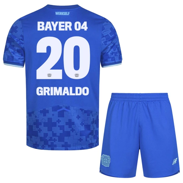 Conjunto Bayer 04 Leverkusen Alejandro Grimaldo 20 Tercera Equipación 2025/2026 Niño