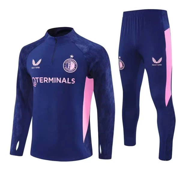 Conjunto de Sudadera 1/4 Zip Feyenoord Rotterdam 2025/2026 Azul Conjunto de Sudadera 1/4 Zip Feyenoord Rotterdam 2025/2026 Azul