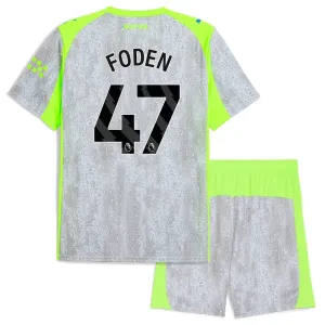 Conjunto Manchester City Phil Foden 47 Tercera Equipación 2025/2026 Niño
