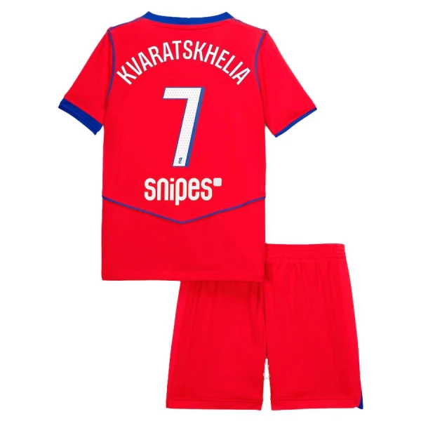 Conjunto PSG Khvicha Kvaratskhelia 7 Tercera Equipación 2025/2026 Niño