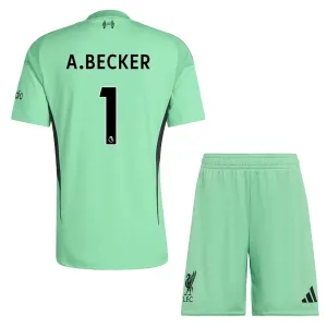 Conjunto Liverpool Alisson Becker 1 Portero 2025/2026 Niño Verde
