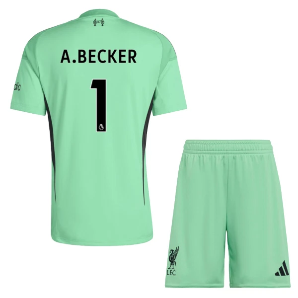 Conjunto Liverpool Alisson Becker 1 Portero 2025/2026 Niño Verde
