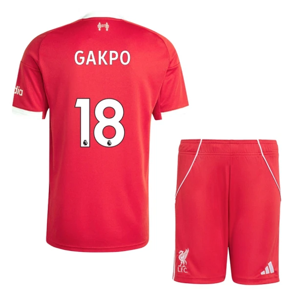 Conjunto Liverpool Cody Gakpo 18 Local 2025/2026 Niño