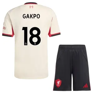Conjunto Liverpool Cody Gakpo 18 Visitante 2025/2026 Niño