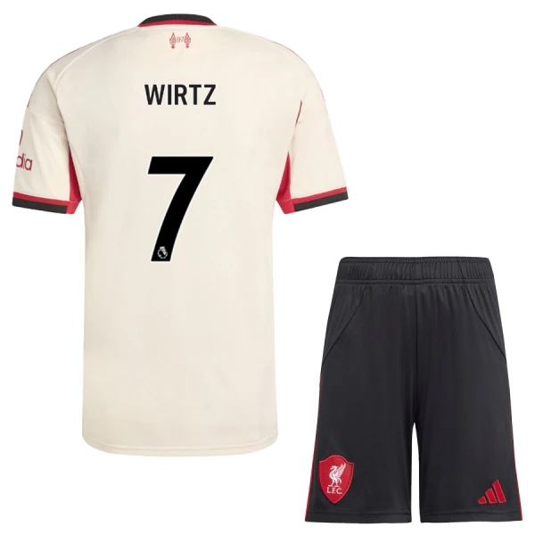 Conjunto Liverpool Florian Wirtz 7 Visitante 2025/2026 Niño