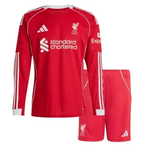 Conjunto Liverpool Local 2025/2026 Niño Manga Larga