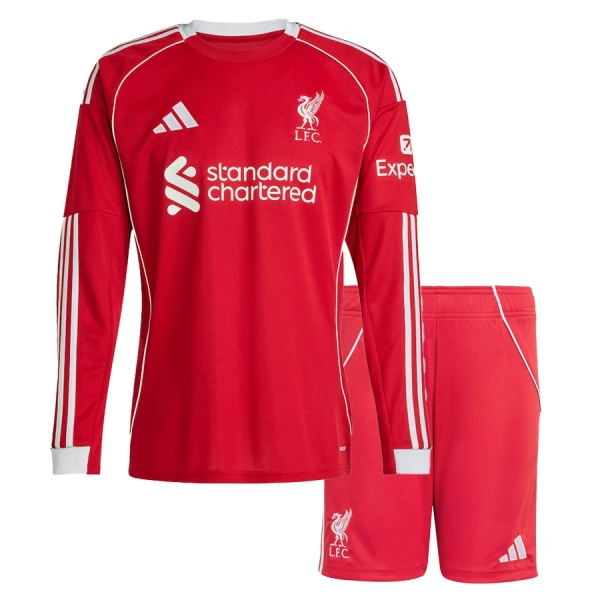 Conjunto Liverpool Local 2025/2026 Niño Manga Larga