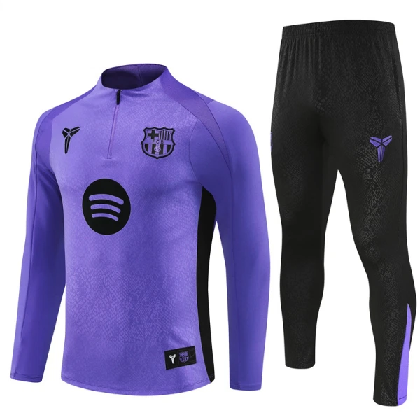 Conjunto de Sudadera 1/4 Zip FC Barcelona 2025/2026 Morado