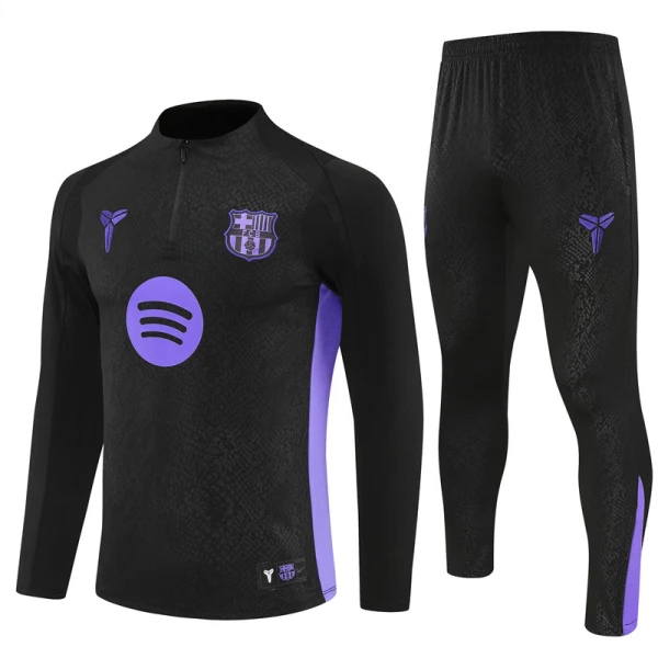 Conjunto de Sudadera 1/4 Zip FC Barcelona 2025/2026 Negro