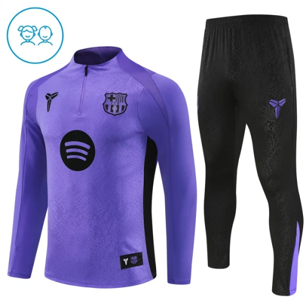 Conjunto de Sudadera 1/4 Zip FC Barcelona 2025/2026 Niño Morado