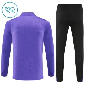 Conjunto de Sudadera 1/4 Zip FC Barcelona 2025/2026 Niño Morado