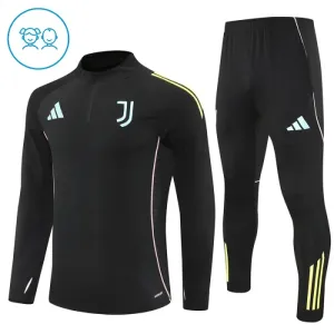 Conjunto de Sudadera 1/4 Zip Juventus 2025/2026 Niño Negro