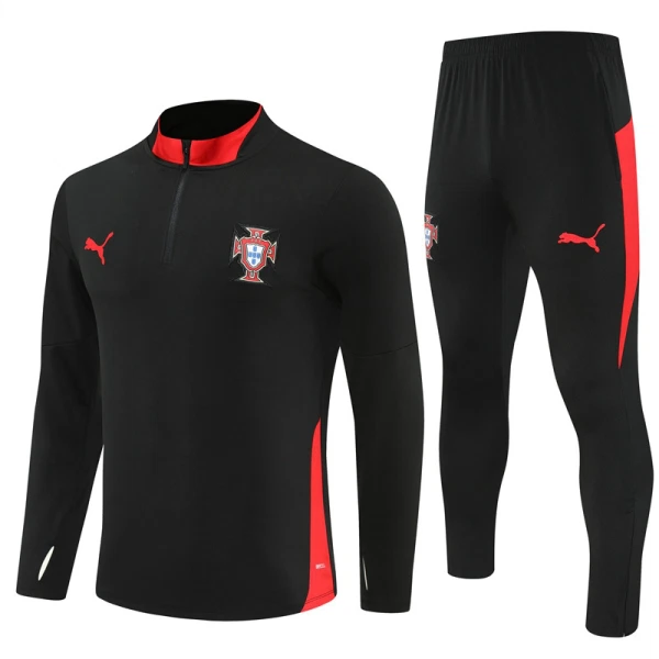 Conjunto de Sudadera 1/4 Zip Portugal 2025/2026 Negro