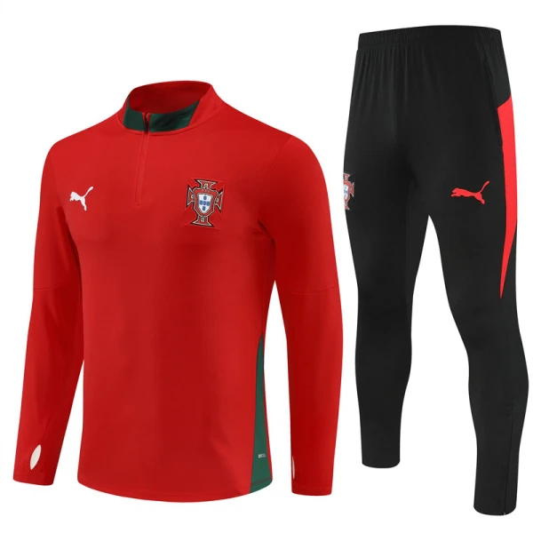 Conjunto de Sudadera 1/4 Zip Portugal 2025/2026 Rojo