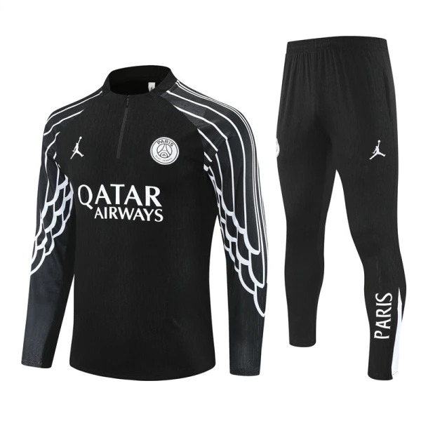 Conjunto de Sudadera 1/4 Zip PSG 2025/2026 Negro